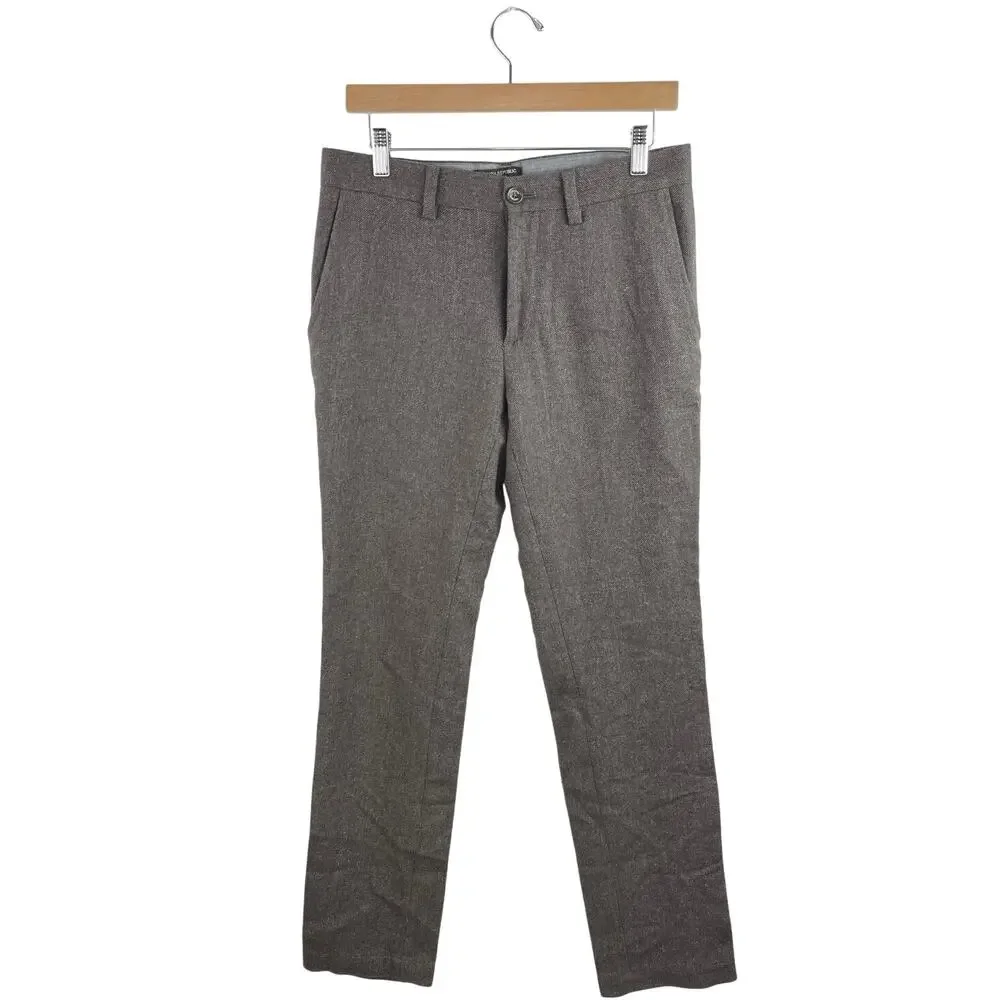 Banana Republic Aiden Men's Gray Wool Straight Leg Trouser Dress Pants Size 32
